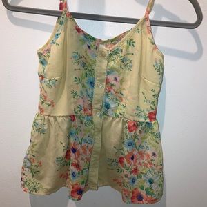 Button up Floral Peplum Blouse